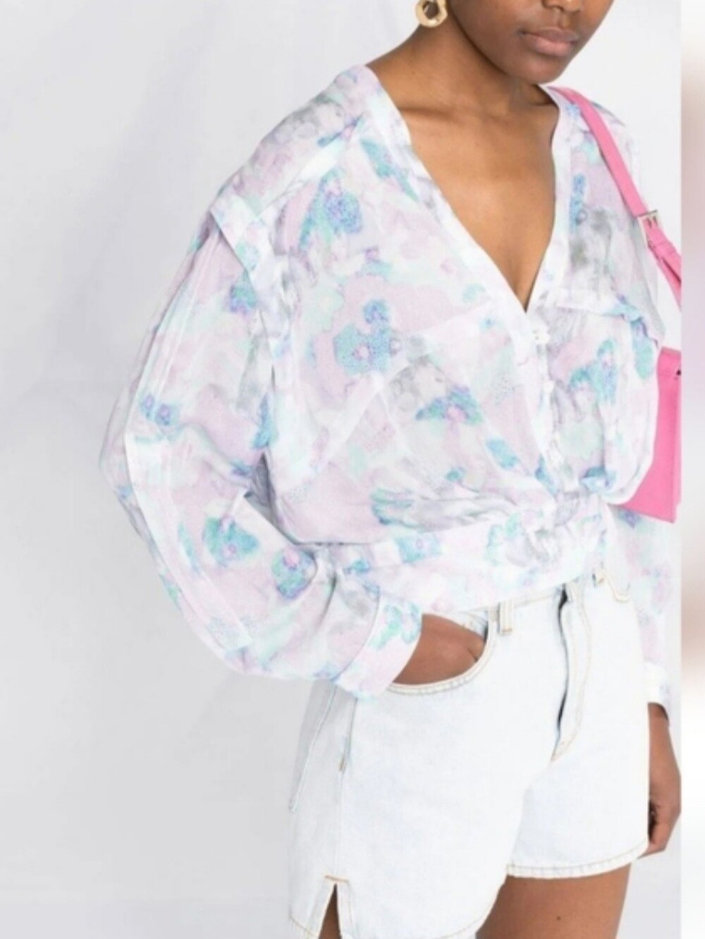 IRO Watercolor Floral V-Neck Blouse